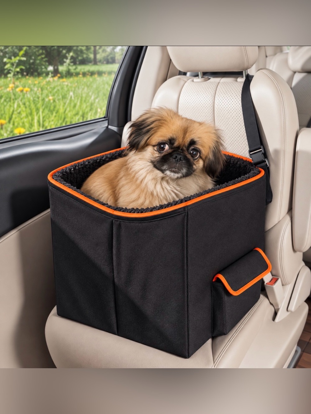 Dog Car Seat for Small Dogs, Elevated Dog Booster Seat